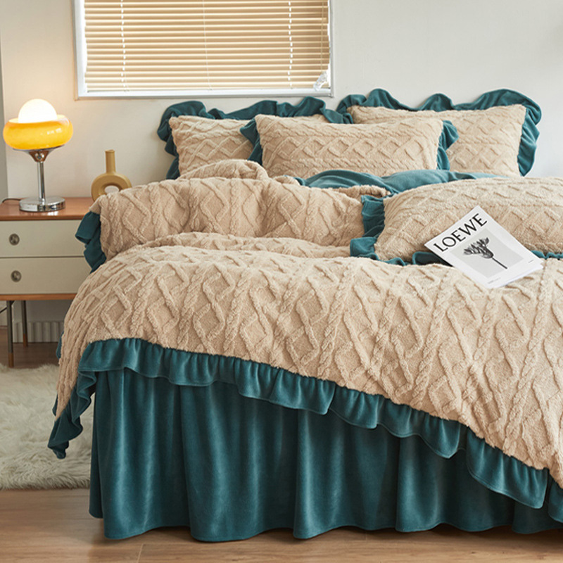 【7-ELEVEN 門市團購】韓版塔芙絨花邊床包四件套-細節圖4