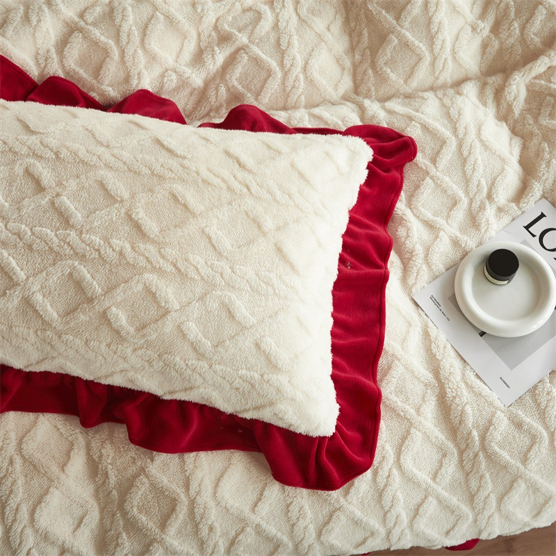 【7-ELEVEN 門市團購】韓版塔芙絨花邊床包四件套-細節圖5