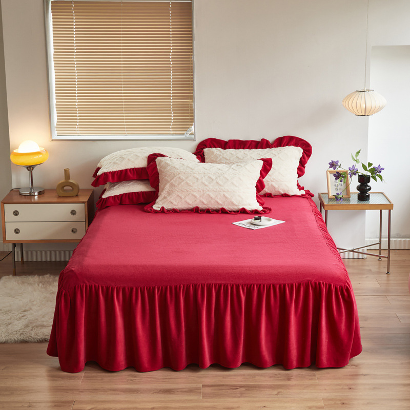 【7-ELEVEN 門市團購】韓版塔芙絨花邊床包四件套-細節圖6