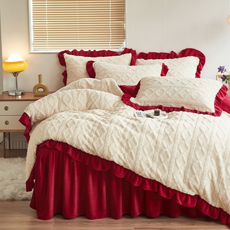 【7-ELEVEN 門市團購】韓版塔芙絨花邊床包四件套-規格圖7