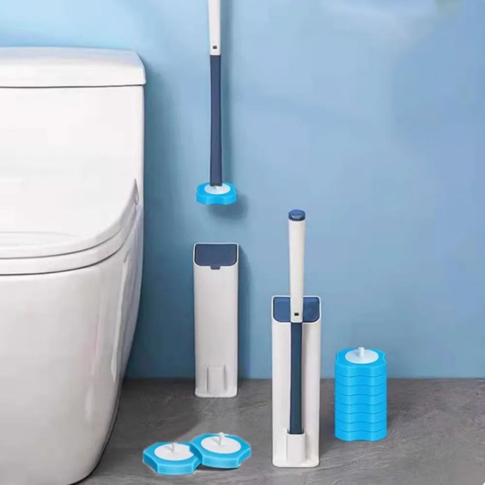 拋棄式馬桶刷套組（含8個替換頭+收納盒）+28枚替換頭，共36個清潔替換頭-細節圖4