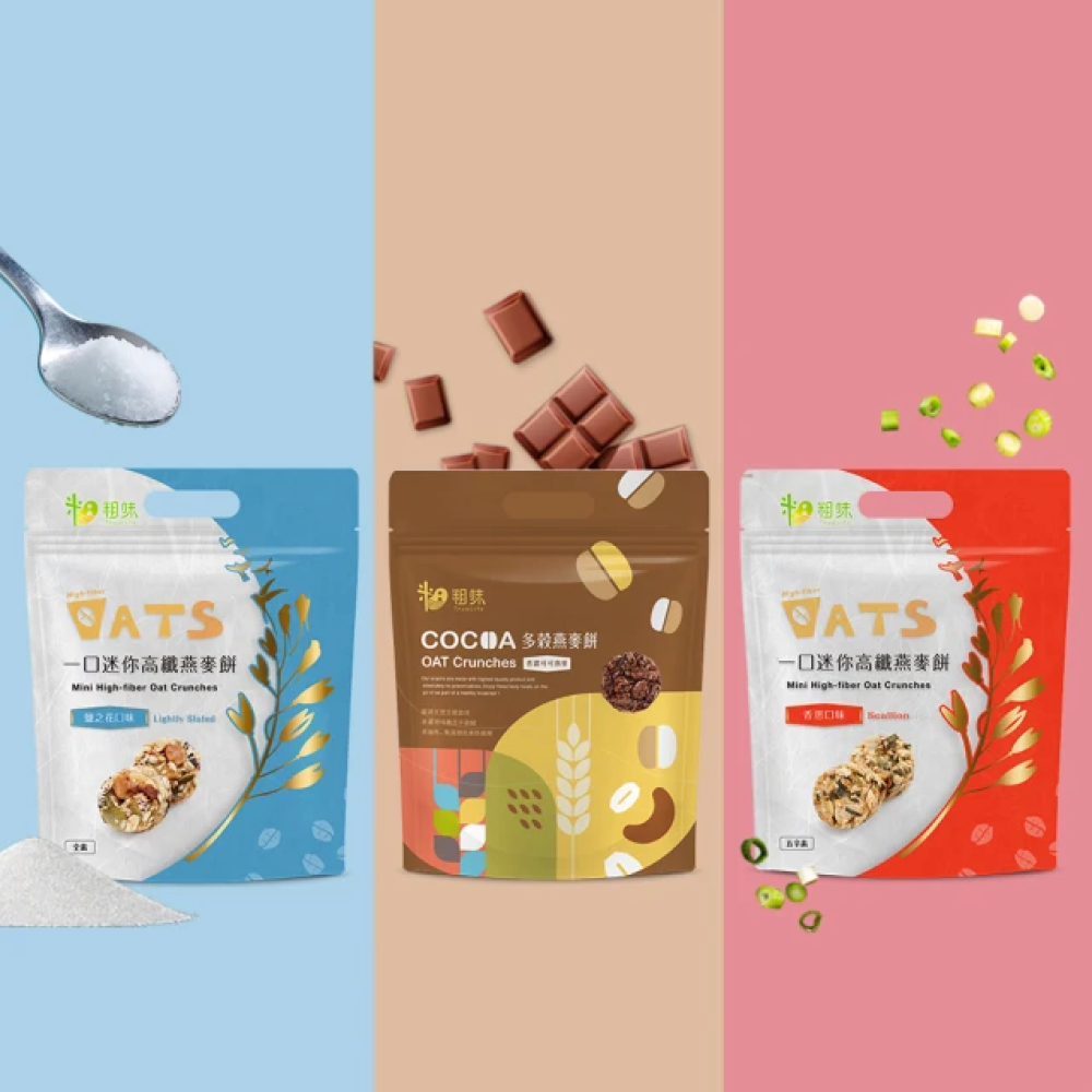 【限時購】【粗味生活】高纖燕麥餅口味綜合組(香濃可可*1、香蔥*1、鹽之花*1)-細節圖2