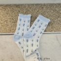 【W.K】韓國2024春夏新款小花中筒襪-規格圖7