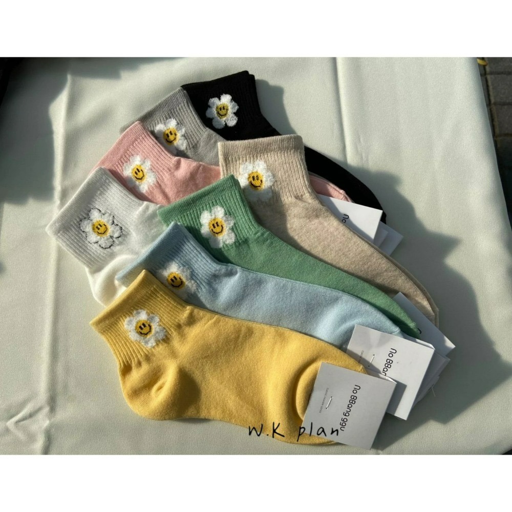 【W.K】笑臉花踝襪-細節圖2