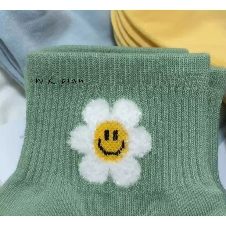 【W.K】笑臉花踝襪-細節圖3