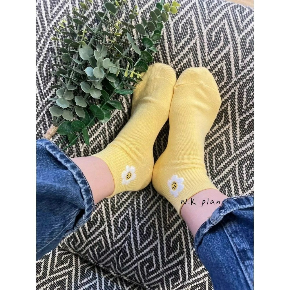 【W.K】笑臉花踝襪-細節圖7