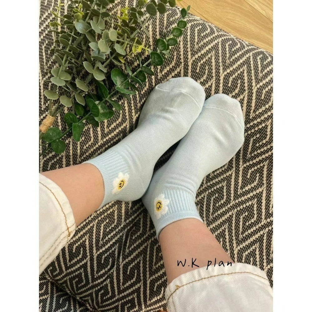 【W.K】笑臉花踝襪-細節圖8