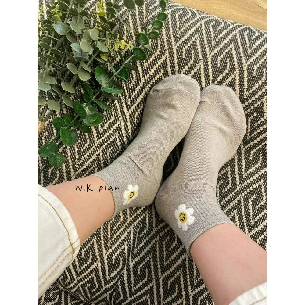 【W.K】笑臉花踝襪-細節圖11