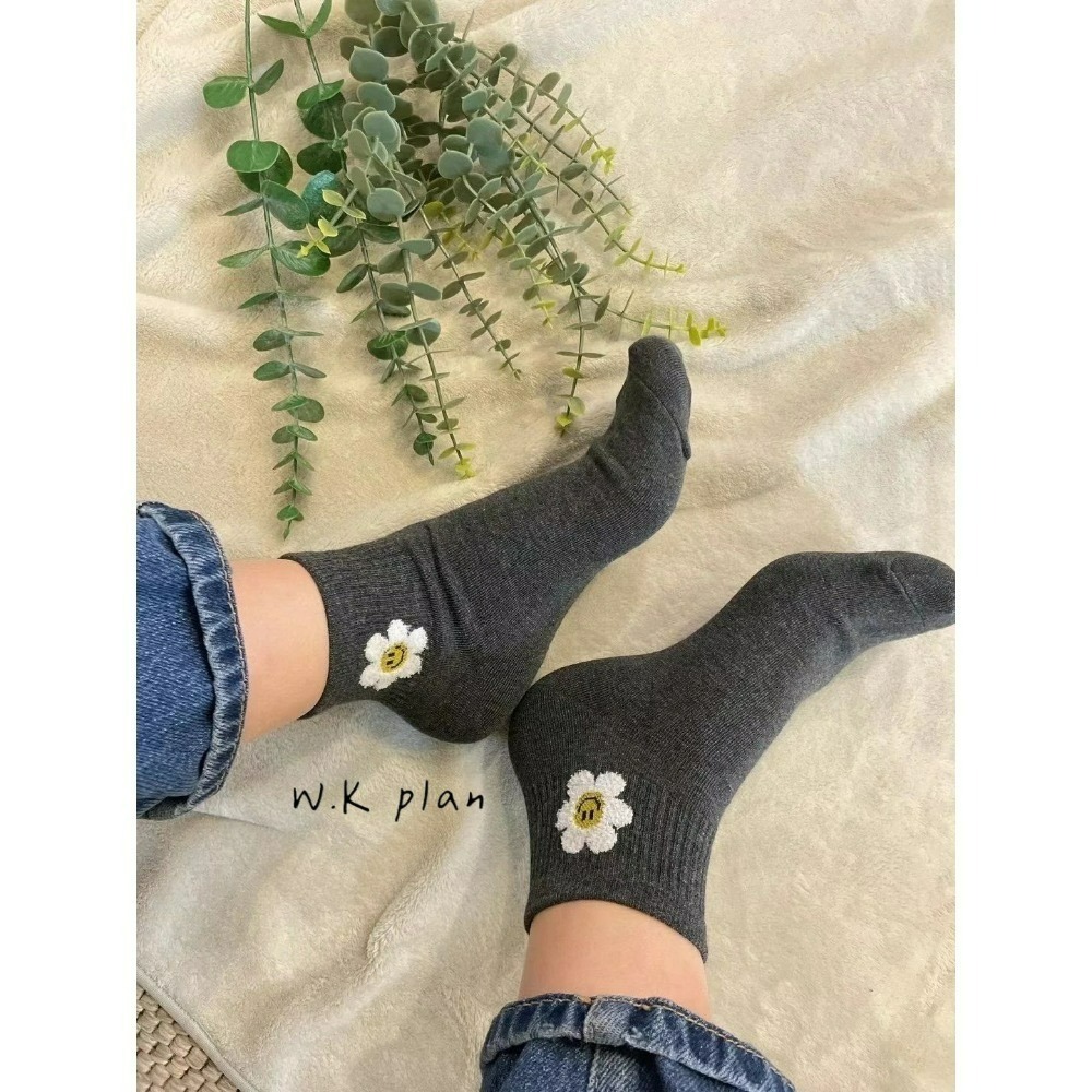 【W.K】笑臉花踝襪-細節圖12