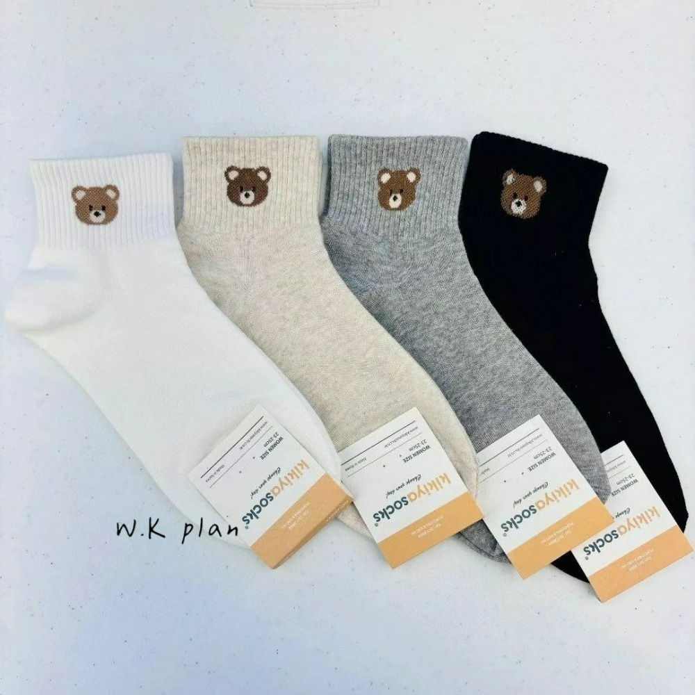 【W.K】韓國2024春季新款 熊熊短襪/踝襪-細節圖2