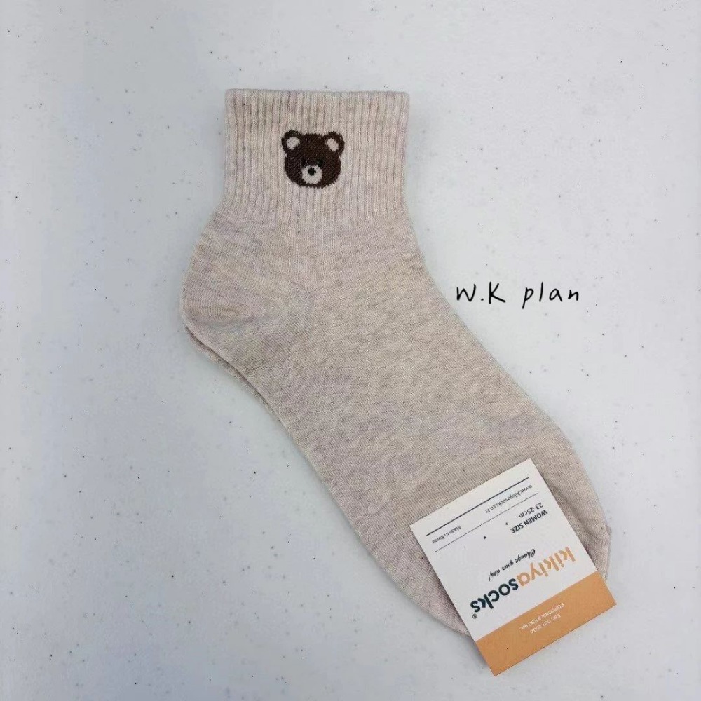 【W.K】韓國2024春季新款 熊熊短襪/踝襪-細節圖4