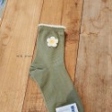 【W.K】韓國刺繡花朵中筒襪-規格圖7