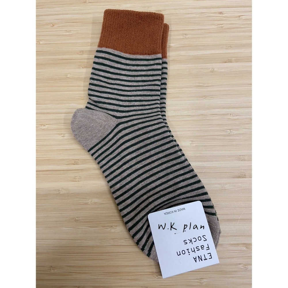 【W.K】韓國拼色條紋襪-細節圖5