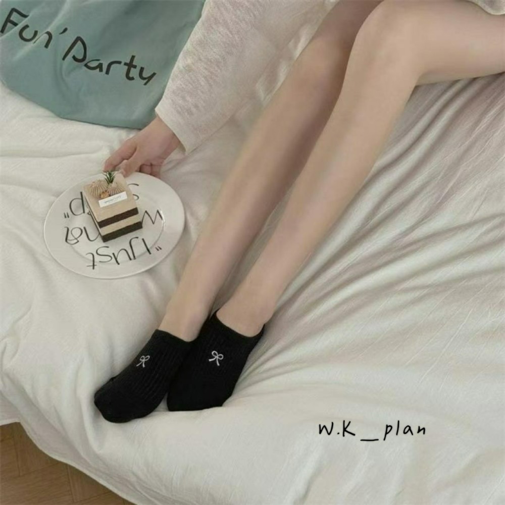 【W.K】韓國夏季新款 蝴蝶結隱形襪-細節圖2
