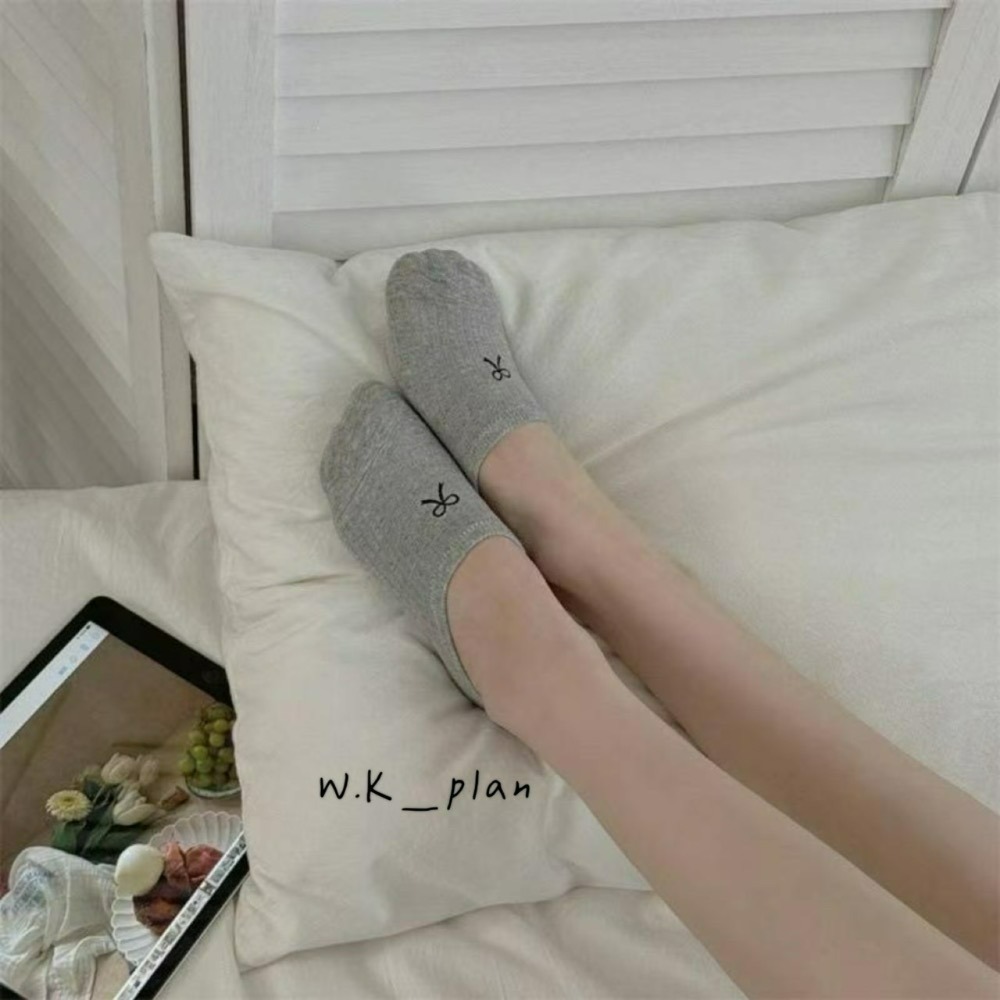 【W.K】韓國夏季新款 蝴蝶結隱形襪-細節圖4