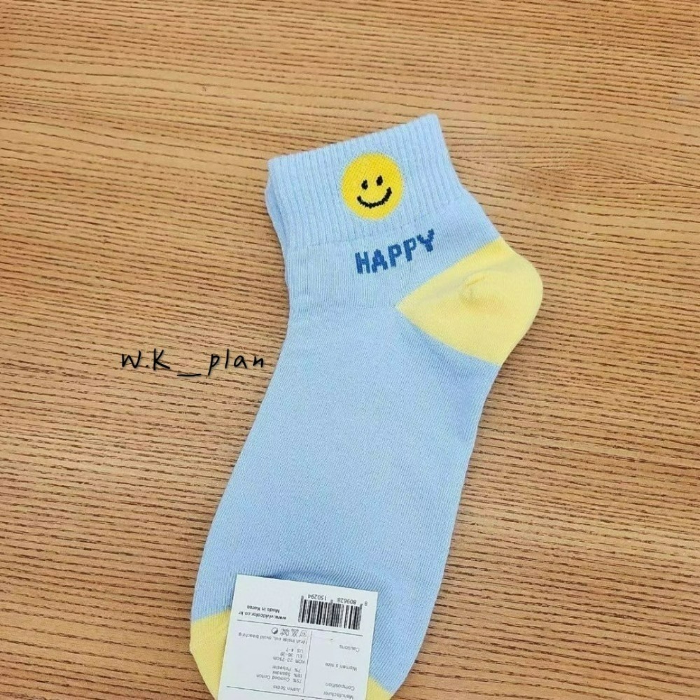 【W.K】韓國2024新款笑臉短襪 踝襪 韓國襪子 HAPPY 春夏新款 現貨-規格圖3