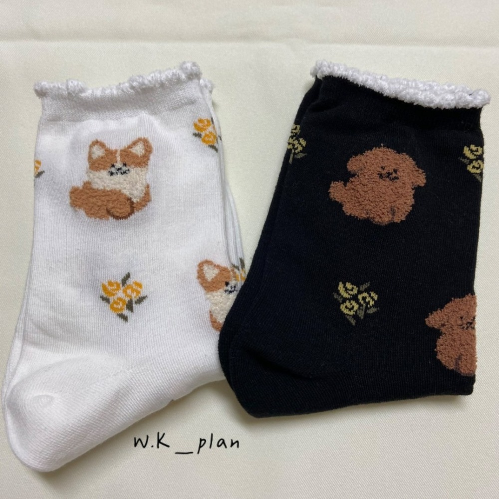【W.K】絨毛滿版狗狗襪-細節圖5