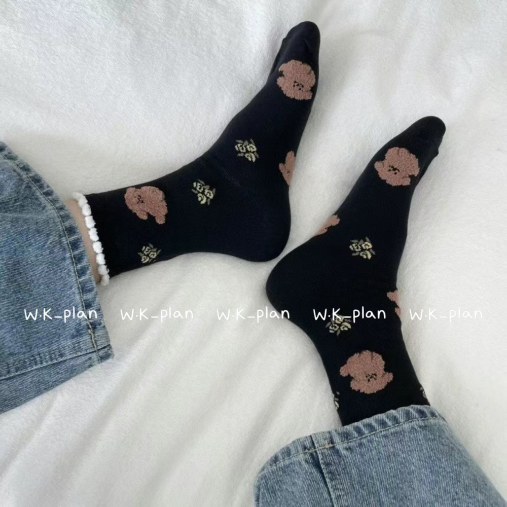 【W.K】絨毛滿版狗狗襪-細節圖8