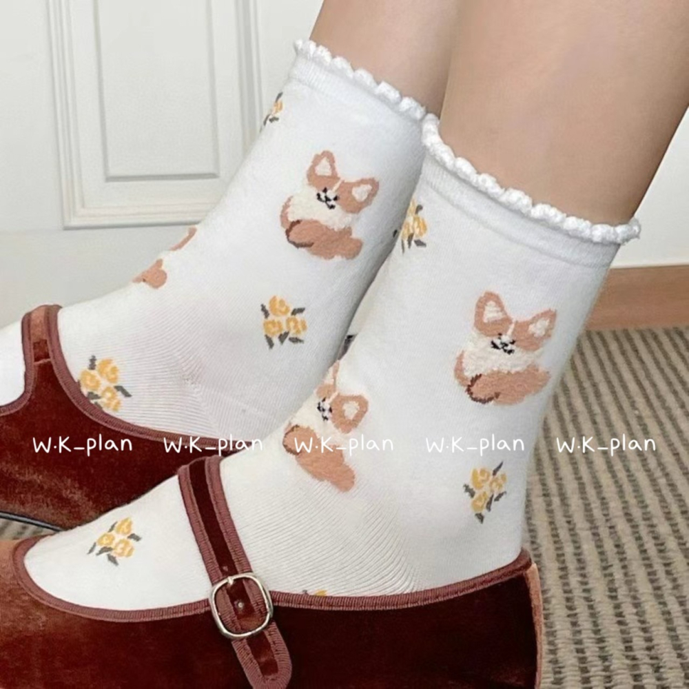 【W.K】絨毛滿版狗狗襪-細節圖9