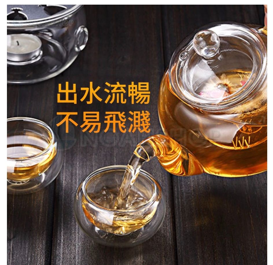 玻璃花茶壺 泡茶壺 耐熱玻璃 整套花草茶具 花茶壺 附過濾功夫茶具 禮品特價套裝-細節圖3