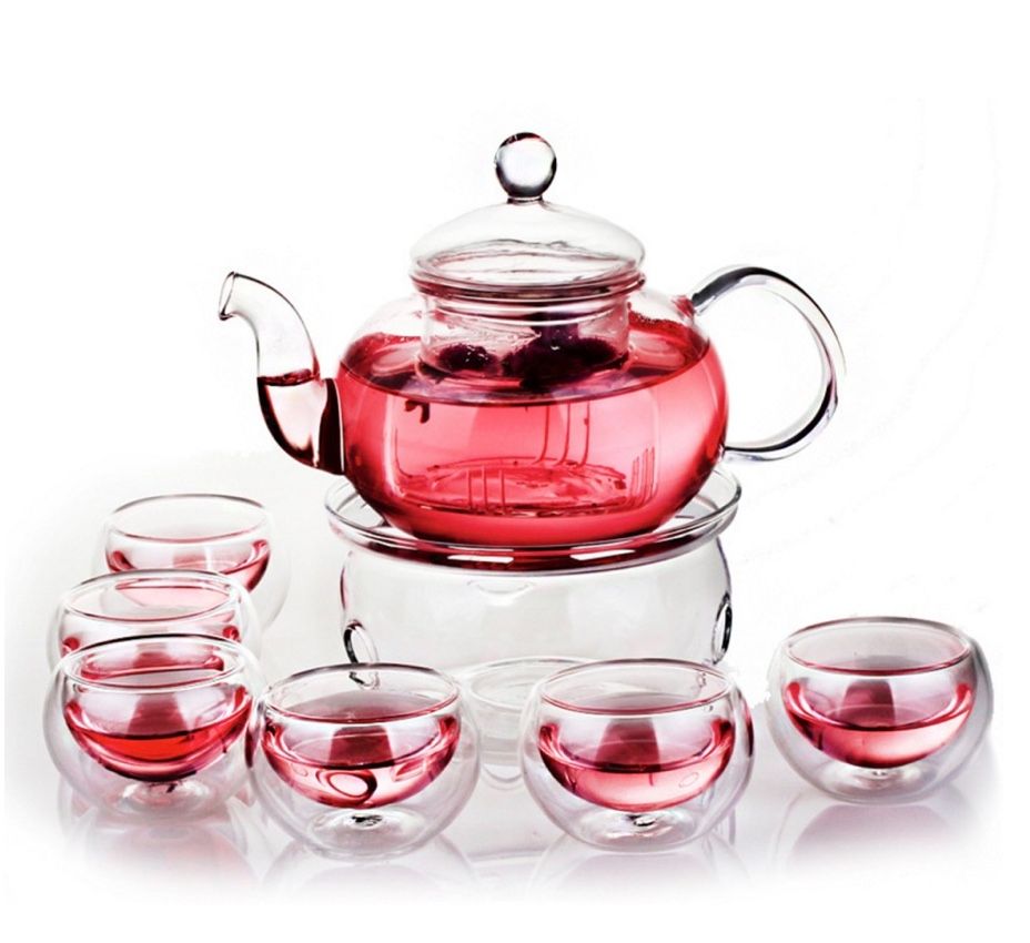 玻璃花茶壺 泡茶壺 耐熱玻璃 整套花草茶具 花茶壺 附過濾功夫茶具 禮品特價套裝-細節圖4