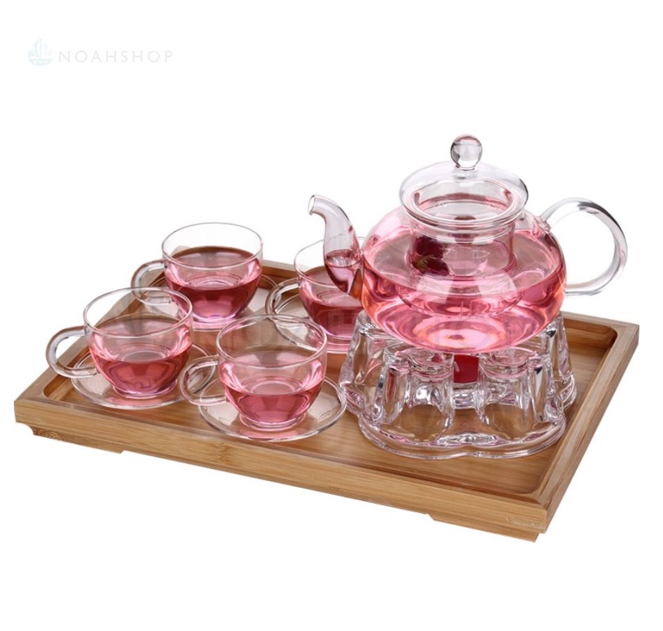 玻璃花茶壺 泡茶壺 耐熱玻璃 整套花草茶具 花茶壺 附過濾功夫茶具 禮品特價套裝-細節圖5