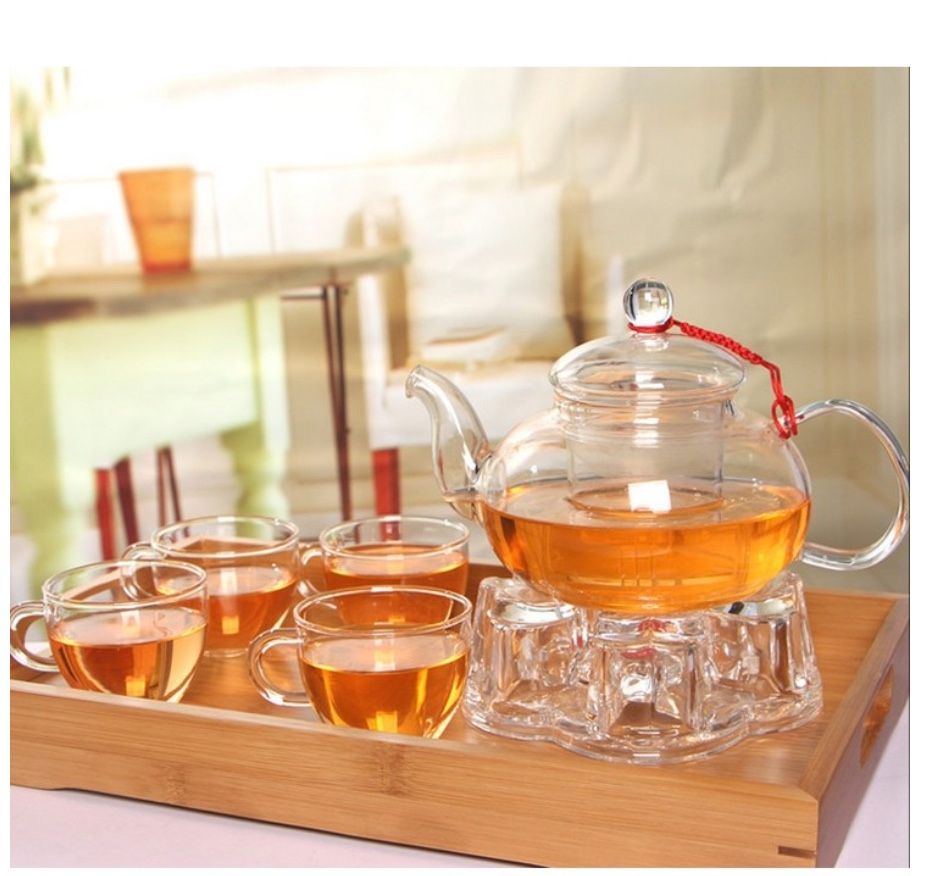 玻璃花茶壺 泡茶壺 耐熱玻璃 整套花草茶具 花茶壺 附過濾功夫茶具 禮品特價套裝-細節圖6