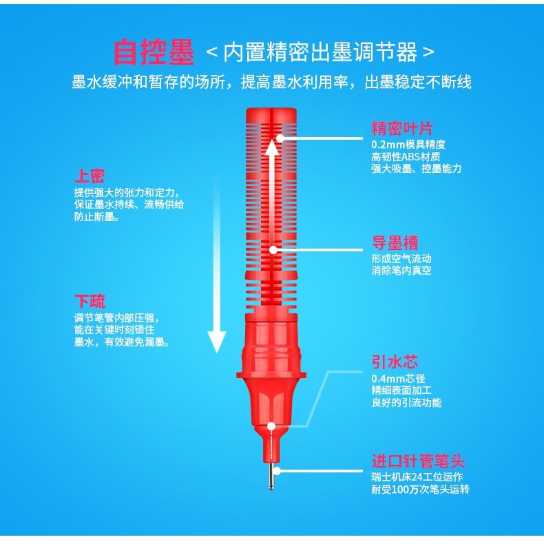整盒中性筆 走珠筆 走珠 點石 創意簡約 直液式 黑碳素筆 速乾 0.5mm 手帳筆 中性筆0.5mm 大容量-細節圖7