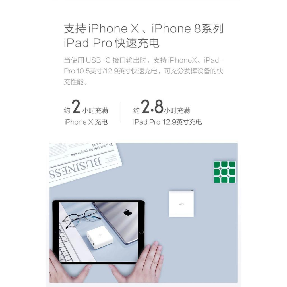 現紫米ZMI USB充電器65W快充版多口 HA835充電頭適用於華為蘋果-細節圖9