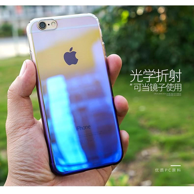 潮男女系列 Apple 7/7+/8/8+/X 手機殼 創意電鍍藍光漸變色 全包 藍光硬殼-細節圖8