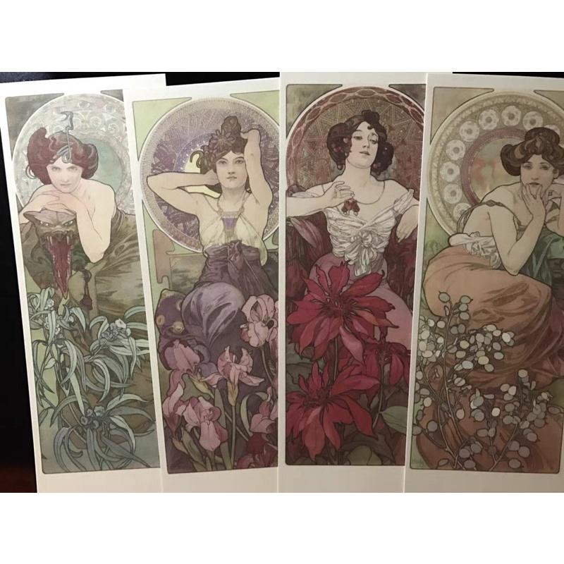 MUCHA 慕夏 書簽禮盒 50張 書簽 燙金 禮品禮物 畫集簡約 創意書籤 精美紙質文創文藝風-細節圖4