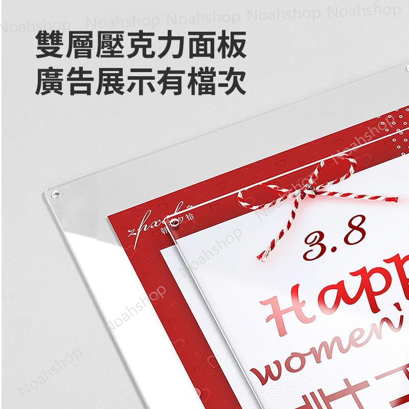 A3 A4 掛牆海報框 價格展示 壓克力廣告牌 無邊 畫框 相框 懸掛 吊旗廣告-細節圖3
