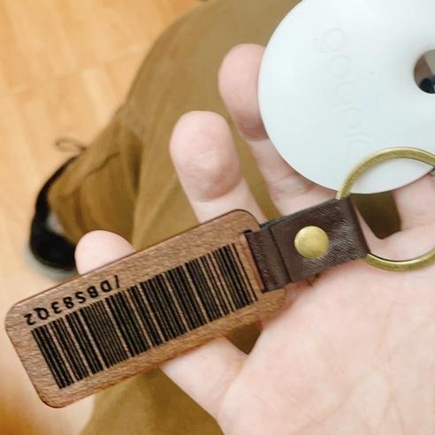 創意個性化 字母 皮革 木頭鑰匙圈 櫸木鑰匙 木質 鑰匙扣 歐美monogram-細節圖7