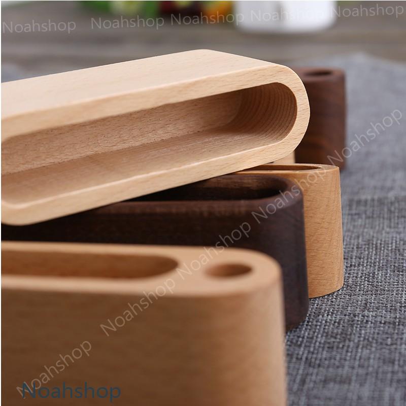 原木 名片盒 櫸木 黑胡桃木 名片座 實木底座 桌面 整理收納 商務辦公 筆筒-細節圖7