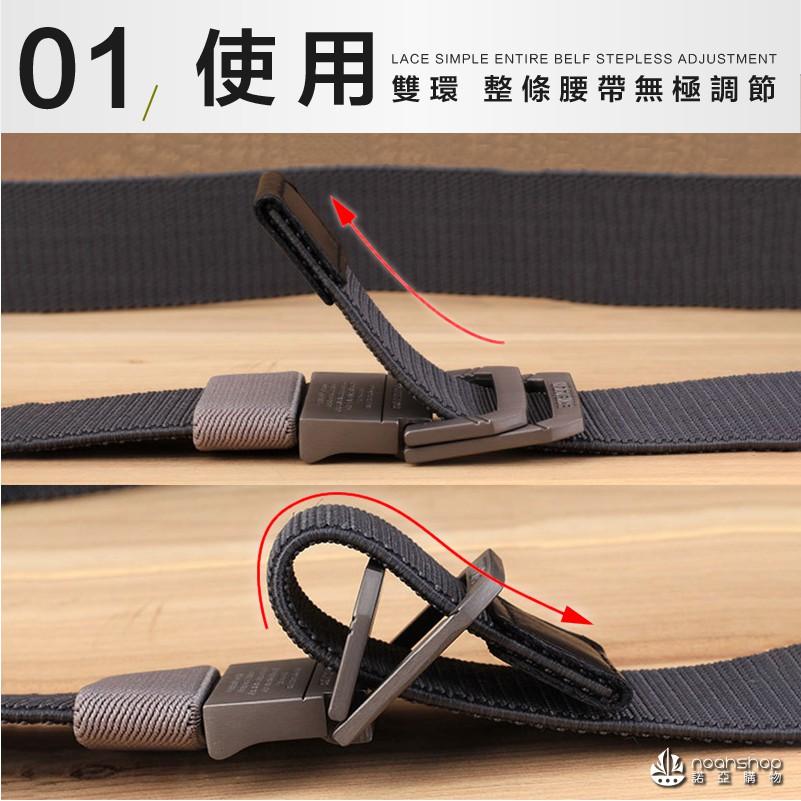 2020新款 ENNIU 雙環扣尼龍 鬆緊彈力 腰帶 戰術 戶外皮帶男 韓版 編織 帆布 褲帶-細節圖2