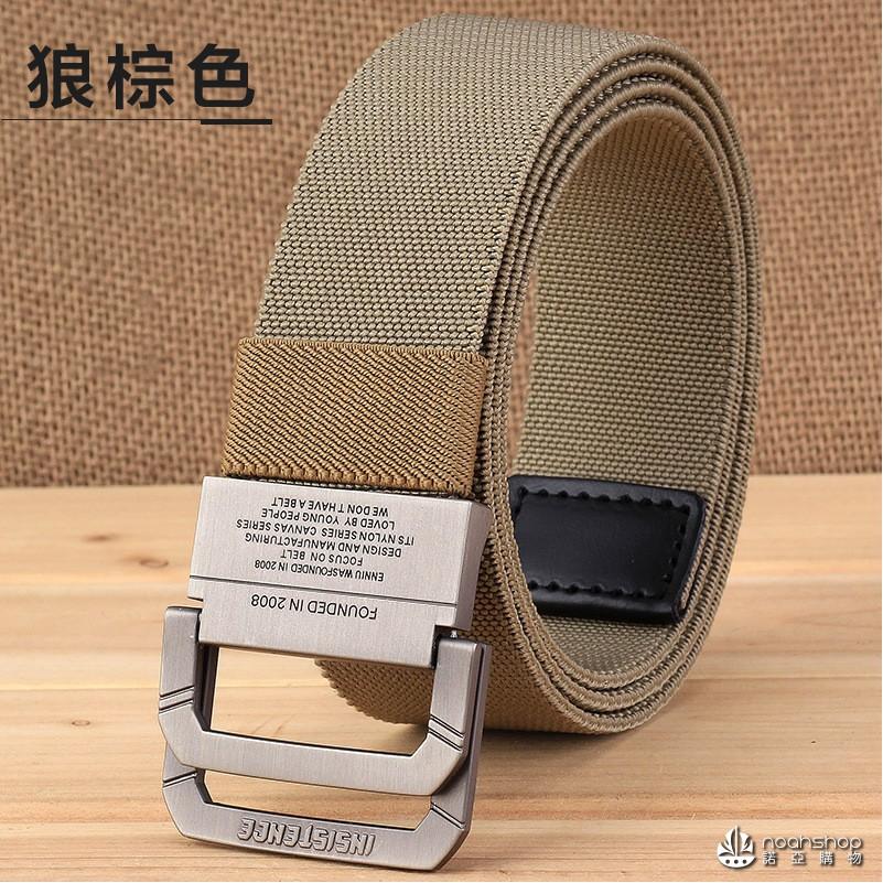 2020新款 ENNIU 雙環扣尼龍 鬆緊彈力 腰帶 戰術 戶外皮帶男 韓版 編織 帆布 褲帶-細節圖9