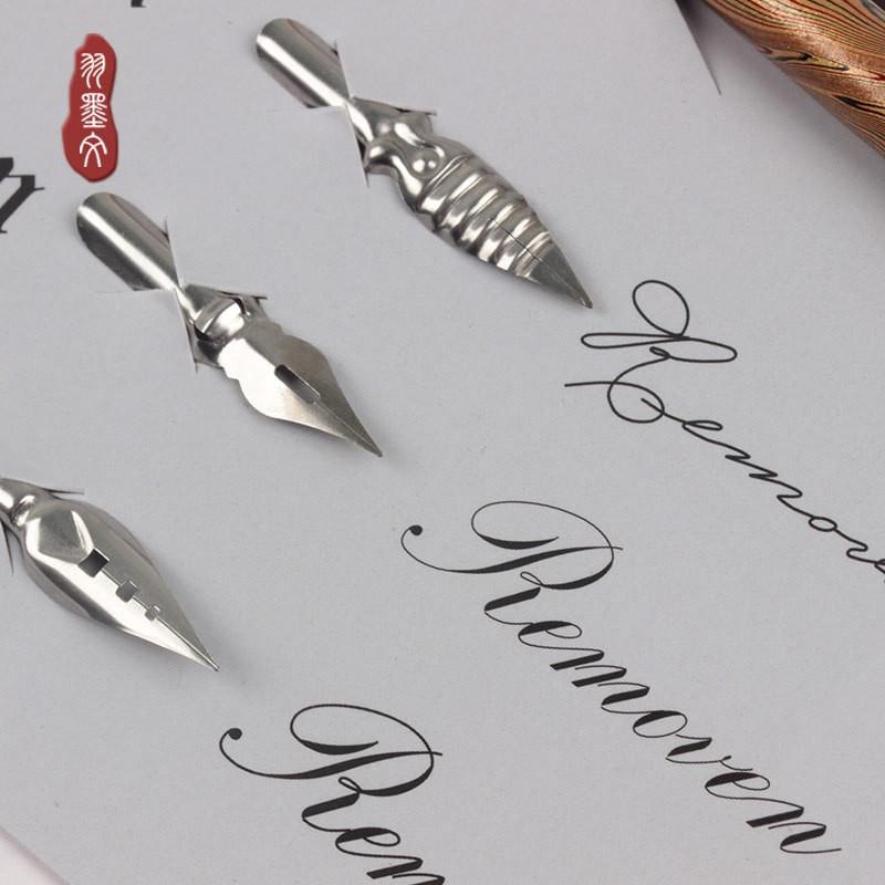 沾水筆 蘸水筆 直桿哥德體 銅板體 平尖 花體圓體 點尖 英文書法 練習簽名鋼筆 贈5ml墨水 隨機色-細節圖5