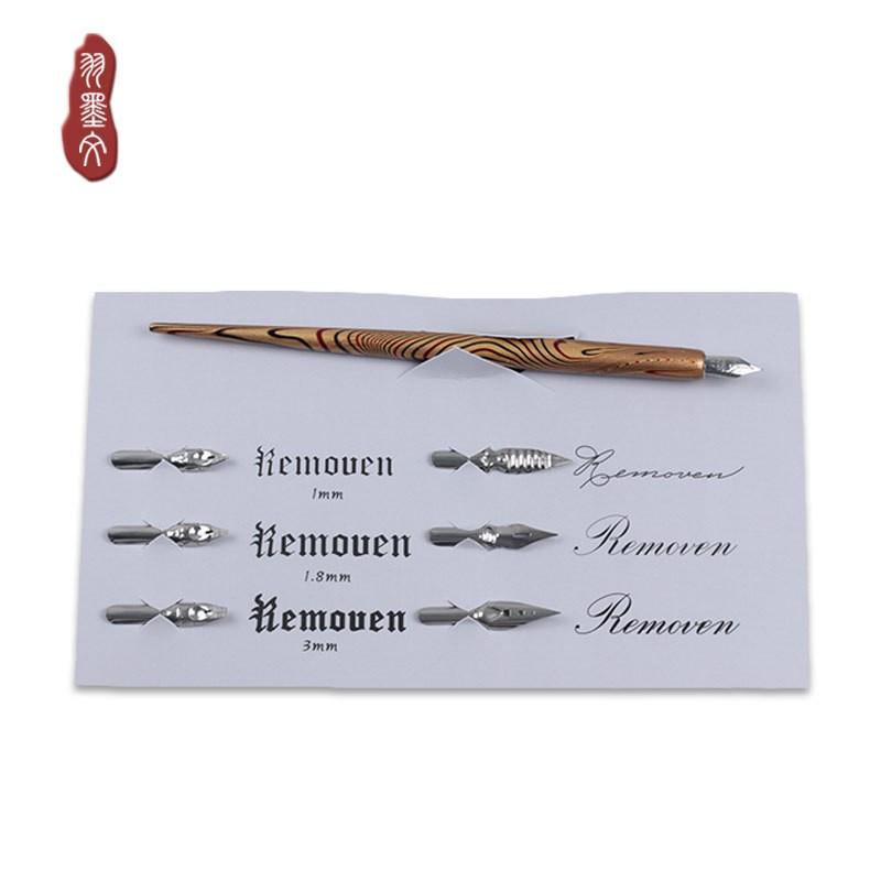 沾水筆 蘸水筆 直桿哥德體 銅板體 平尖 花體圓體 點尖 英文書法 練習簽名鋼筆 贈5ml墨水 隨機色-細節圖6