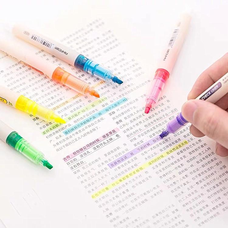愛好文具 6016 螢光筆 直液式 糖果彩色 劃重點 標記筆 6色 兒童可愛卡通 辦公文具-細節圖3