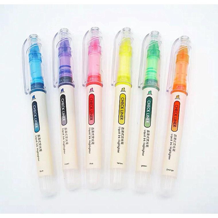 愛好文具 6016 螢光筆 直液式 糖果彩色 劃重點 標記筆 6色 兒童可愛卡通 辦公文具-細節圖6