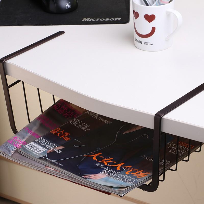 大學生 宿舍神器 櫥櫃隔板下 金屬掛籃 小號衣櫃 辦公桌 桌面下 整理 置物架 廠家批發-細節圖2