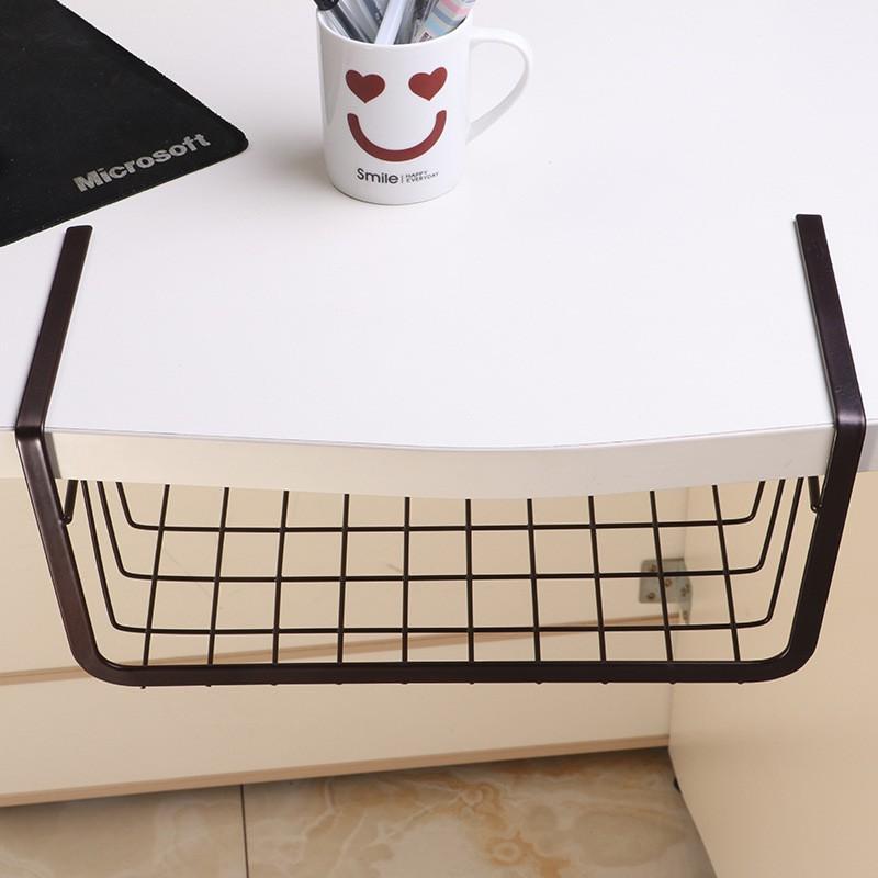 大學生 宿舍神器 櫥櫃隔板下 金屬掛籃 小號衣櫃 辦公桌 桌面下 整理 置物架 廠家批發-細節圖3
