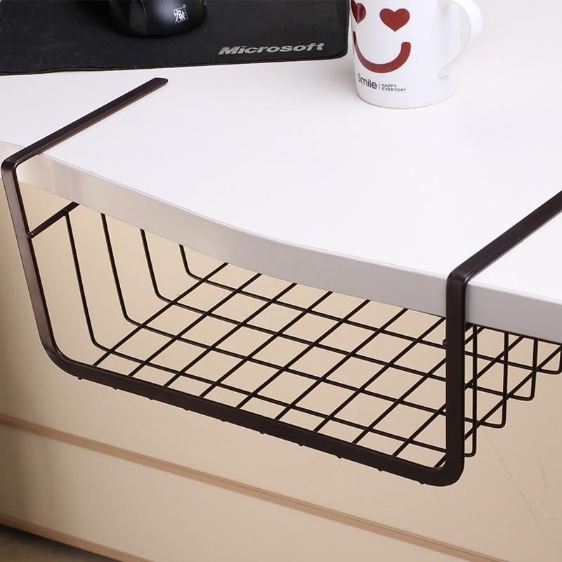 大學生 宿舍神器 櫥櫃隔板下 金屬掛籃 小號衣櫃 辦公桌 桌面下 整理 置物架 廠家批發-細節圖4