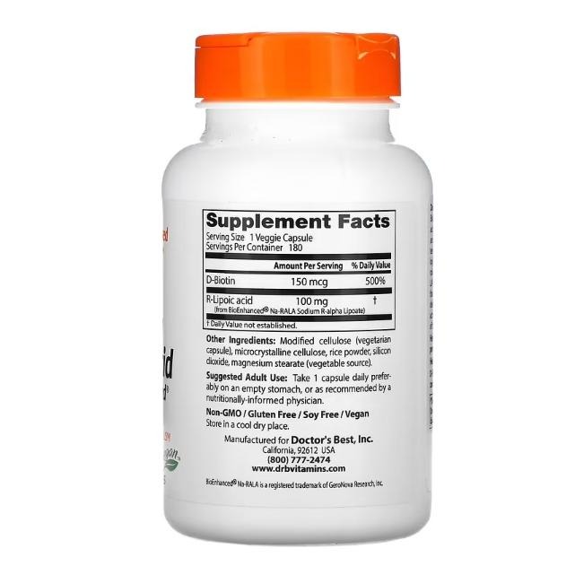 Doctor＇s Best R硫 R-硫辛酸-細節圖2