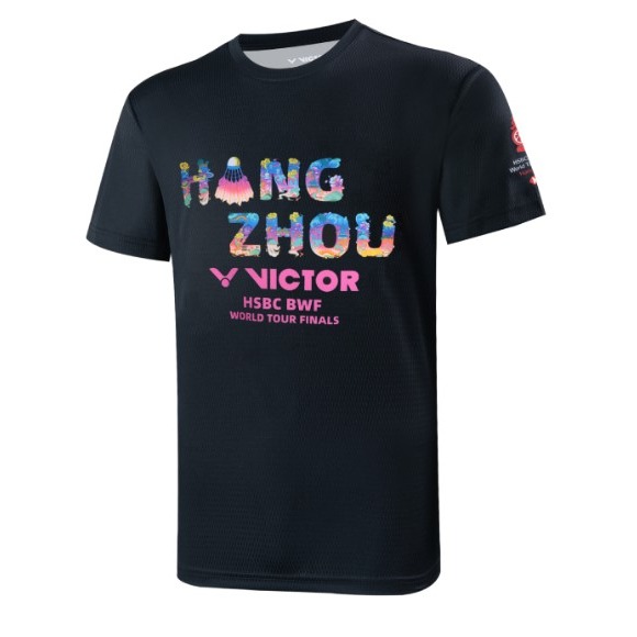 ☄︎山水澐游體育☄︎ 勝利VICTOR 2024BWF世界巡迴賽總決賽 T-WT2401 紀念針織T恤 黑色-細節圖3