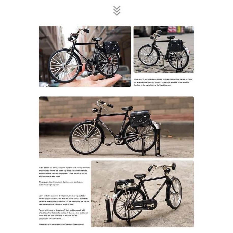 現貨區1-5-C2305209-值得收藏二八大杠DIY拼裝合金自行車-現貨黑1組-細節圖3