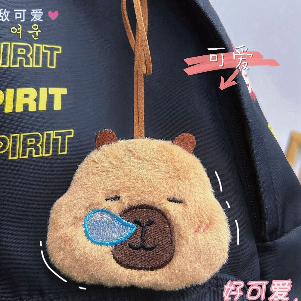 絨毛 掛式姓名條 水豚 動物 雲朵 小熊 熊熊 姓名掛飾 刺繡包包吊飾 鑰匙扣掛環 書包姓名墜飾 幼兒園名字吊飾 姓名掛-規格圖6