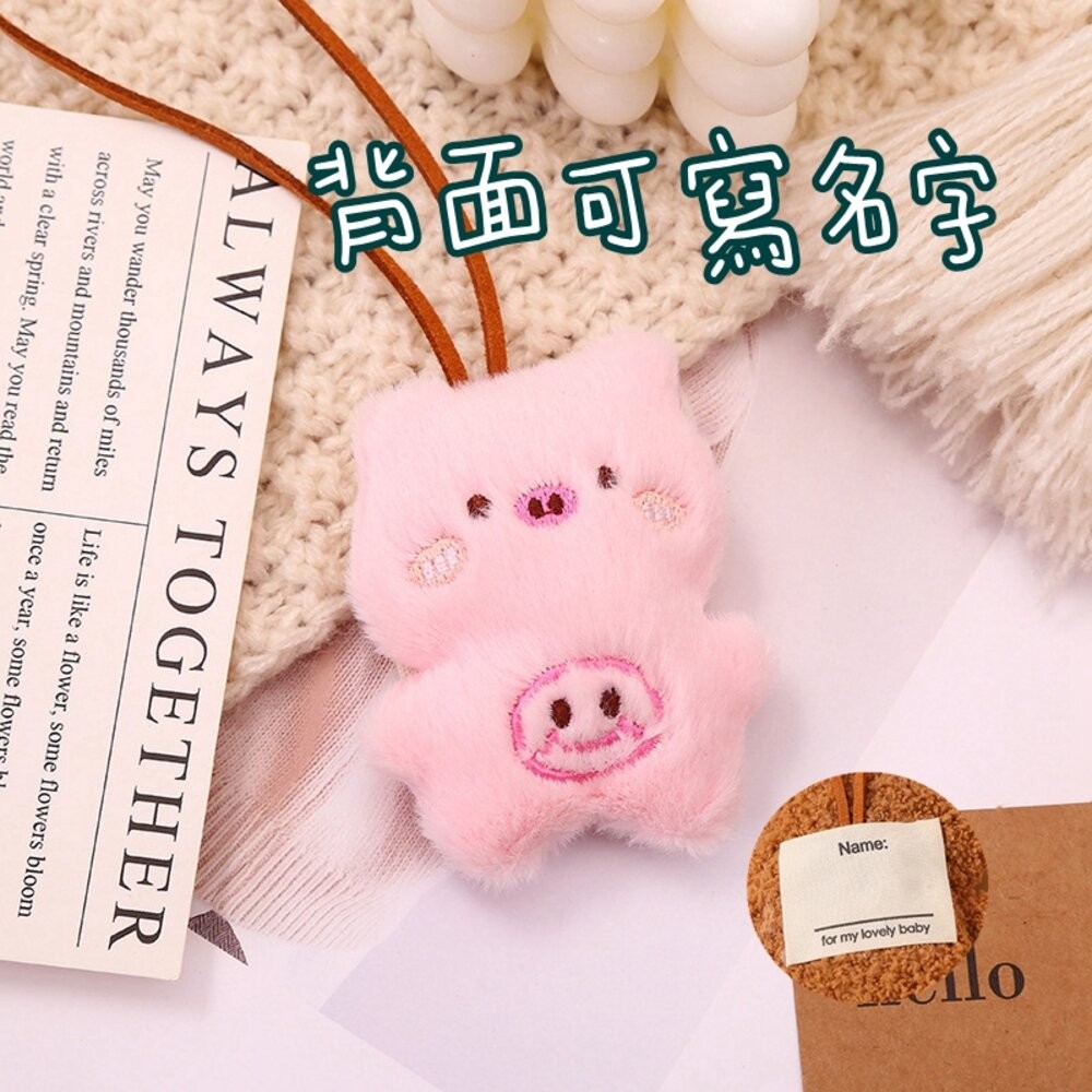 絨毛 掛式姓名條 水豚 動物 雲朵 小熊 熊熊 姓名掛飾 刺繡包包吊飾 鑰匙扣掛環 書包姓名墜飾 幼兒園名字吊飾 姓名掛-規格圖6