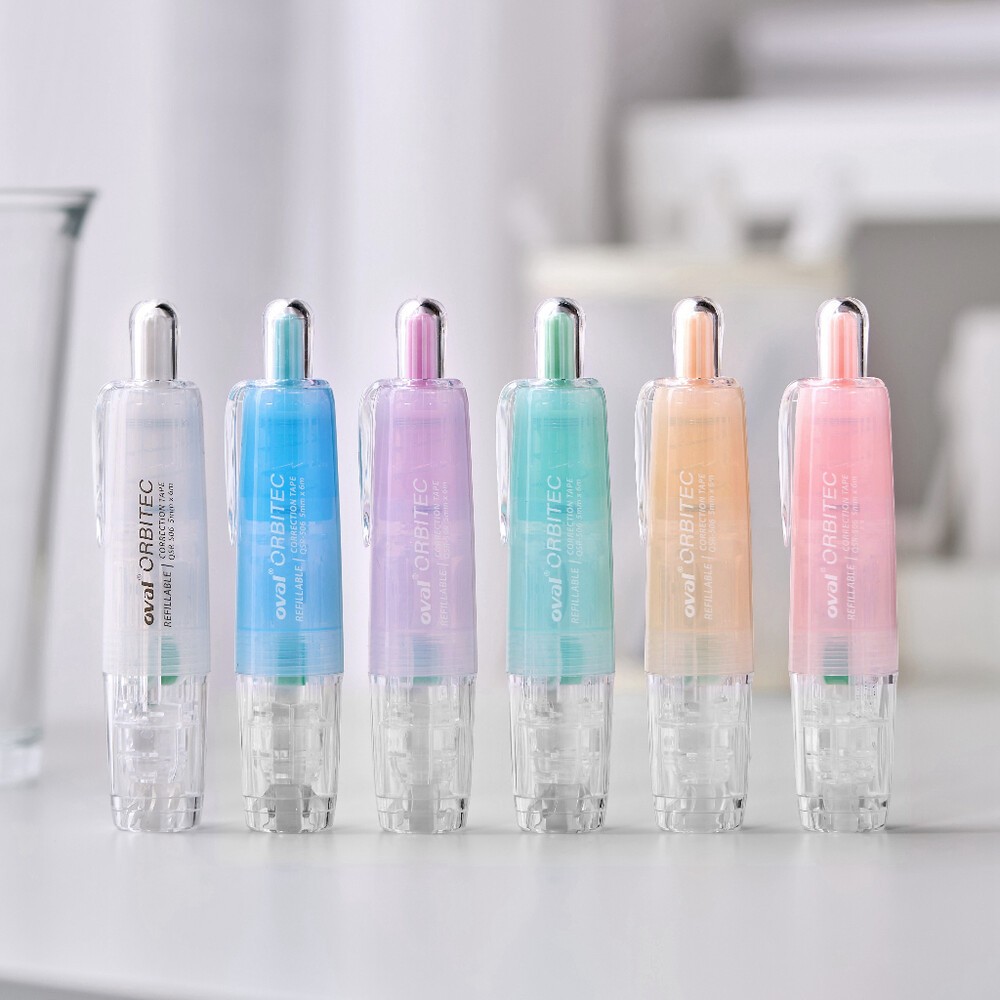 買三送一 橡皮擦+立可帶 歐文 OVAL替換修正帶 立可帶 多功能 按鍵式修正帶 馬卡龍系列 替換帶 超服貼 內帶-細節圖8