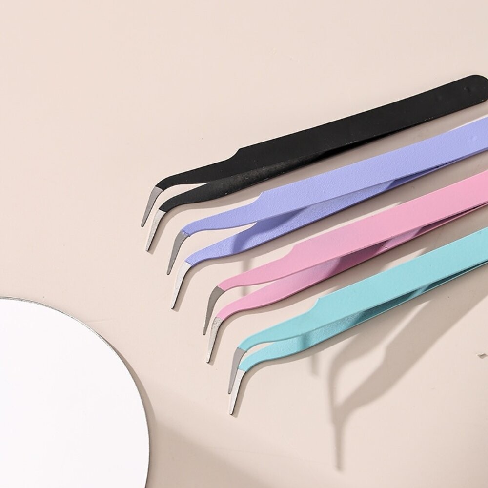 手賬鑷子 不鏽鋼彩色夾子 馬卡龍色 彎頭/直頭 學生diy手賬工具 鑷子套裝 貼紙夾 美甲鑷子 美睫鑷子-細節圖3